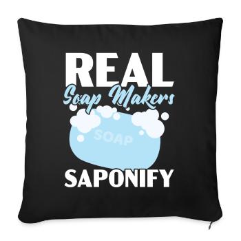 Real soap makers Saponify soaping soap barley - Sofa pillowcase 17,3'' x 17,3'' (45 x 45 cm) - black - Front