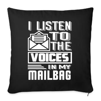 Mail Carrier Listen To The Voices In Mailbag - Sofa pillowcase 17,3'' x 17,3'' (45 x 45 cm) - black - Front