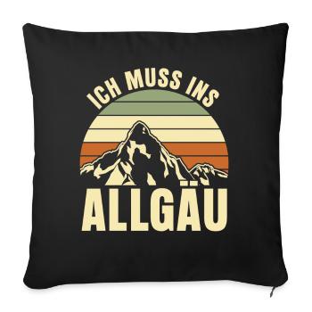 Allgäu Wandern Allgäuer - Sofakissenbezug 45 x 45 cm - Schwarz - Vorne