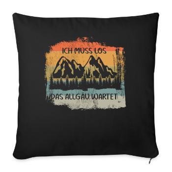 Allgäuer Alpen Allgäu - Sofakissenbezug 45 x 45 cm - Schwarz - Vorne