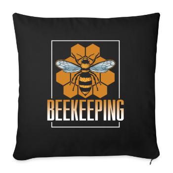 Imkerei Imker Imkern Honigbiene - Sofakissenbezug 45 x 45 cm - Schwarz - Vorne