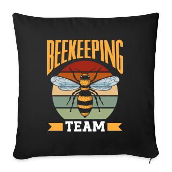 Équipe apiculture, abeille mellifère, apiculteurs, apiculteurs - Housse de coussin décorative 45 x 45 cm - noir - Devant