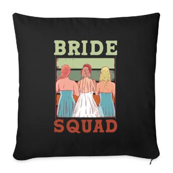 Équipe nuptiale Mariage mariage Fête de la mariée - Housse de coussin décorative 45 x 45 cm - noir - Devant