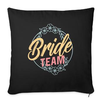 Équipe Bride Party Mariage Mariage - Housse de coussin décorative 45 x 45 cm - noir - Devant