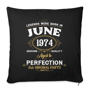Les légendes sont nées en juin 1961 - Housse de coussin décorative 45 x 45 cm - noir - Devant
