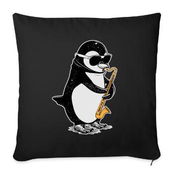 Bass Clarinet Penguin Big Band Children's Orchestra - Sofa pillowcase 17,3'' x 17,3'' (45 x 45 cm) - black - Front