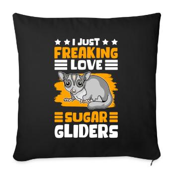 Sugar Glider Mignon Short-head Glider Cadeau - Housse de coussin décorative 45 x 45 cm - noir - Devant