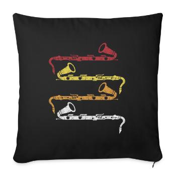 Clarinette Orchestre de basse Clarinette Musique cadeau Clarinette - Housse de coussin décorative 45 x 45 cm - noir - Devant