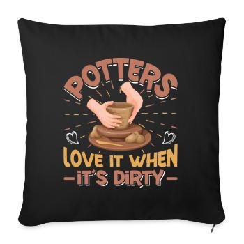 Ceramic Pottery Design - Sofa pillowcase 17,3'' x 17,3'' (45 x 45 cm) - black - Front