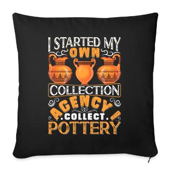 Ceramic Pottery Design - Sofa pillowcase 17,3'' x 17,3'' (45 x 45 cm) - black - Front