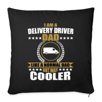 Lustiger Lieferfahrer Papa Vatertag - Sofakissenbezug 45 x 45 cm - Schwarz - Vorne