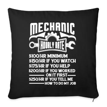 Mechanic Mechanic Hourly Rate - Sofa pillowcase 17,3'' x 17,3'' (45 x 45 cm) - black - Front