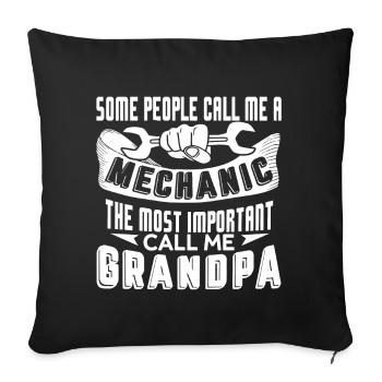 Mechanic Mechanic Grandpa - Sofa pillowcase 17,3'' x 17,3'' (45 x 45 cm) - black - Front