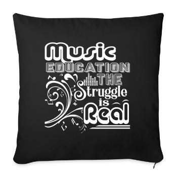Music Teacher Music Teacher Education - Sofa pillowcase 17,3'' x 17,3'' (45 x 45 cm) - black - Front