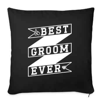 Meilleur marié jamais mariage de fête - Housse de coussin décorative 45 x 45 cm - noir - Devant