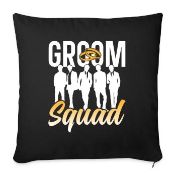 L’équipe du marié dit Fête de mariage - Housse de coussin décorative 45 x 45 cm - noir - Devant