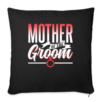Mère du marié marié fête mariage - Housse de coussin décorative 45 x 45 cm - noir - Devant