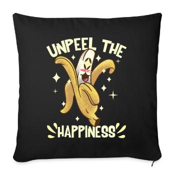 Décortiquez le bonheur - Housse de coussin décorative 45 x 45 cm - noir - Devant