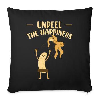 Décoller L’Amoureux de la Banane du Bonheur - Housse de coussin décorative 45 x 45 cm - noir - Devant