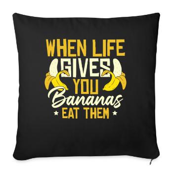 Quand le live vous donne des bananes - Housse de coussin décorative 45 x 45 cm - noir - Devant