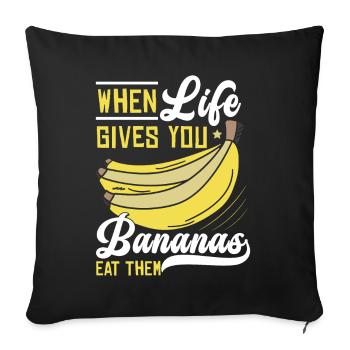 Quand Live vous donne des bananes - Housse de coussin décorative 45 x 45 cm - noir - Devant