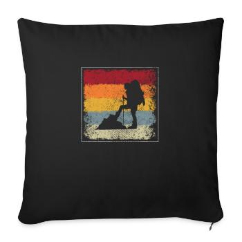 Wandern Retro - Sofakissenbezug 45 x 45 cm - Schwarz - Vorne