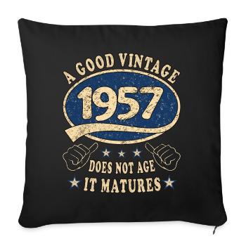 66th Birthday 1957 '66 Good Vintage - Sofa pillowcase 17,3'' x 17,3'' (45 x 45 cm) - black - Front