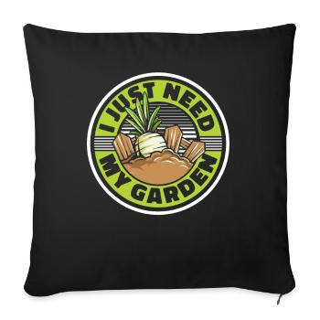 J’ai juste besoin de mon jardin potager jardin horticulture - Housse de coussin décorative 45 x 45 cm - noir - Devant