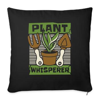 Plant Whisperer allotment garden allotment garden - Sofa pillowcase 17,3'' x 17,3'' (45 x 45 cm) - black - Front