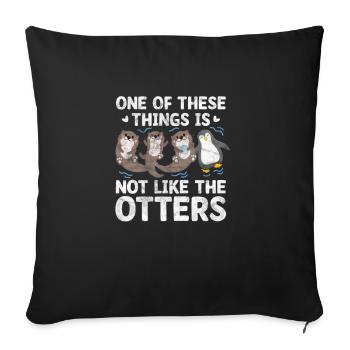 Loutre - Housse de coussin décorative 45 x 45 cm - noir - Devant