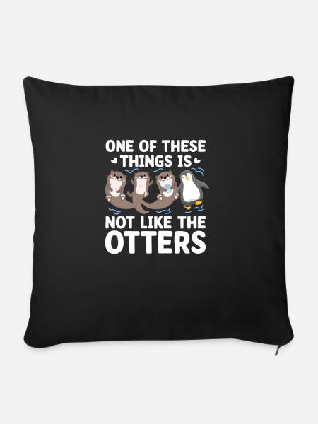 Otter Seeotter Fischotter Geschenk - Sofakissenbezug 45 x 45 cm - Schwarz