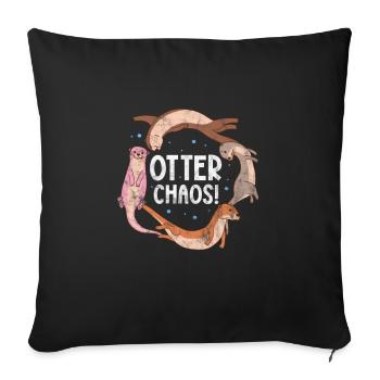 Loutre - Housse de coussin décorative 45 x 45 cm - noir - Devant