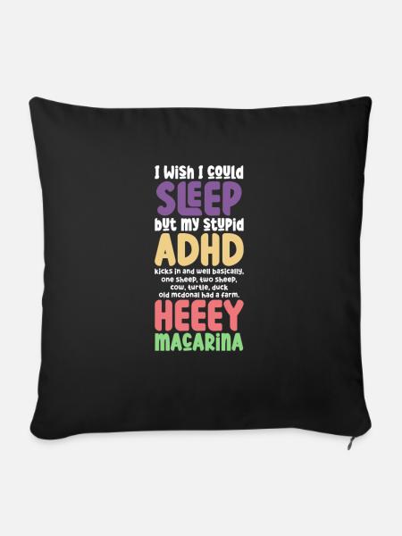 ADHS ADHD Aufmerksamkeit Defizit Geschenk - Sofakissenbezug 45 x 45 cm - Schwarz