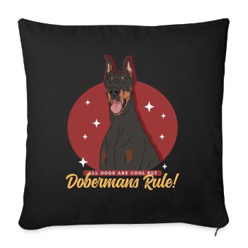 Doberman Dogs Dog Owner Gift - Sofa pillowcase 17,3'' x 17,3'' (45 x 45 cm) - black - Front