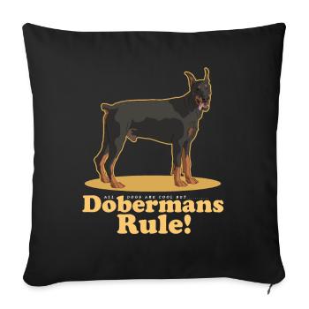 Doberman Dog Dog Owner Gift - Sofa pillowcase 17,3'' x 17,3'' (45 x 45 cm) - black - Front