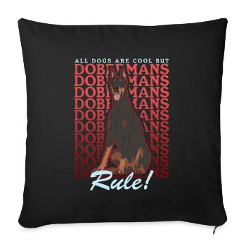Doberman Dog Propriétaire Chien Cadeau - Housse de coussin décorative 45 x 45 cm - noir - Devant