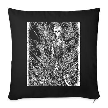 Fairycore Ästhetik Grunge Skelett Fee Goth G - Sofakissenbezug 45 x 45 cm - Schwarz - Vorne