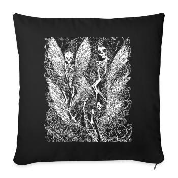 Fairycore Aesthetics Skeleton Fairy Goth Grunge G - Sofa pillowcase 17,3'' x 17,3'' (45 x 45 cm) - black - Front