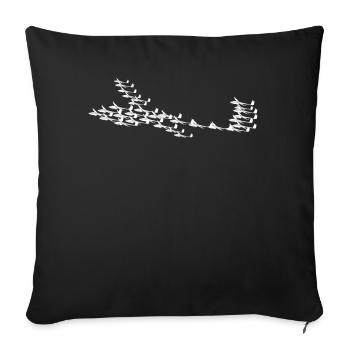 Glider Airplanes Glider - Sofa pillowcase 17,3'' x 17,3'' (45 x 45 cm) - black - Front