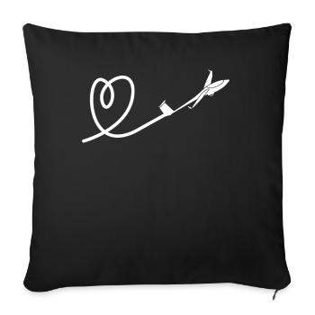 Pilote de planeur cardiaque - Housse de coussin décorative 45 x 45 cm - noir - Devant