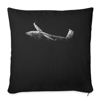 Contour de l’aile Planeur - Housse de coussin décorative 45 x 45 cm - noir - Devant