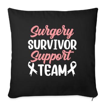 Operation Überlebender Support Team Gehirn OP - Sofakissenbezug 45 x 45 cm - Schwarz - Vorne