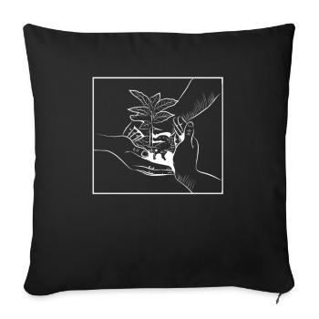 allotment garden allotment garden horticulture gardener - Sofa pillowcase 17,3'' x 17,3'' (45 x 45 cm) - black - Front