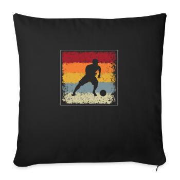 Football Rétro - Housse de coussin décorative 45 x 45 cm - noir - Devant