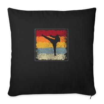 Martial Arts Retro - Sofa pillowcase 17,3'' x 17,3'' (45 x 45 cm) - black - Front
