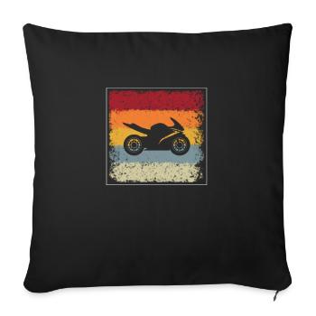 Moto Rétro - Housse de coussin décorative 45 x 45 cm - noir - Devant