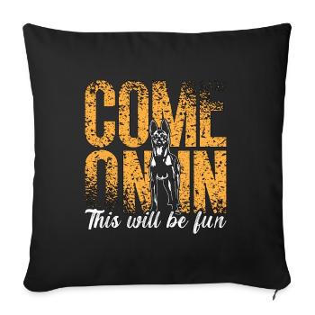 Les malinois belges entrent dans ce chien policier - Housse de coussin décorative 45 x 45 cm - noir - Devant
