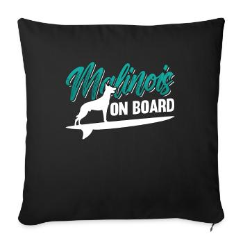 Belgian Malinois On Board Police Dog Canine Pet - Sofakissenbezug 45 x 45 cm - Schwarz - Vorne
