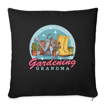 Jardin, Jardinier, Jardinage, Grand-mère, Cadeau - Housse de coussin décorative 45 x 45 cm - noir - Devant