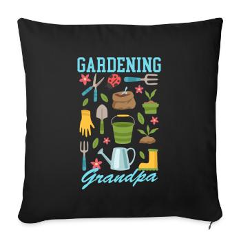Jardin Jardinage Hobby Jardinier Grand-père Cadeau - Housse de coussin décorative 45 x 45 cm - noir - Devant